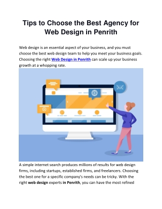 Tips to Choose the Best Agency for Web Design in Penrith