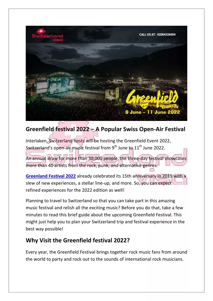 greenfield festival 2022 a popular swiss open
