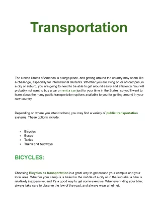 transportation