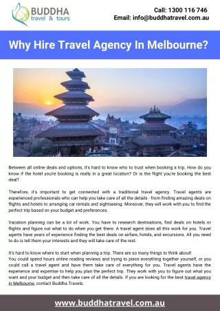 Why Hire Travel Agency In Melbourne