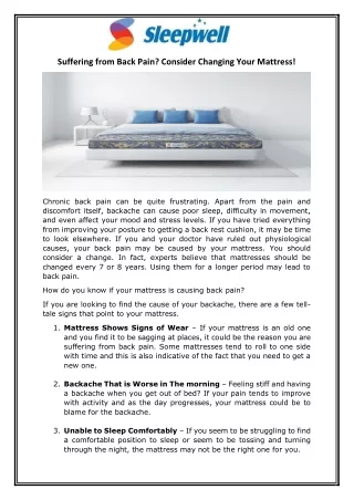 suffering from back pain consider changing your