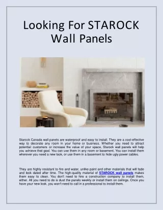 Looking For STAROCK Wall Panels (1)