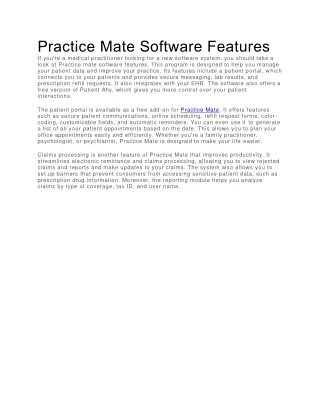 practice mate software features