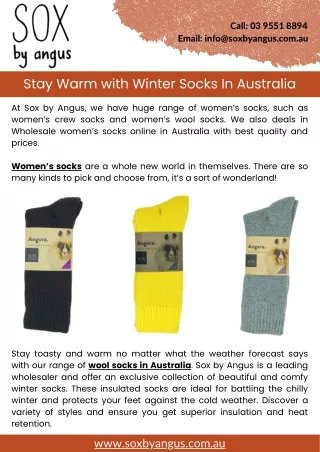Stay Warm with Winter Socks In Australia