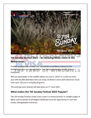 7th Sunday festival 2022–A Magnanimous Music Event