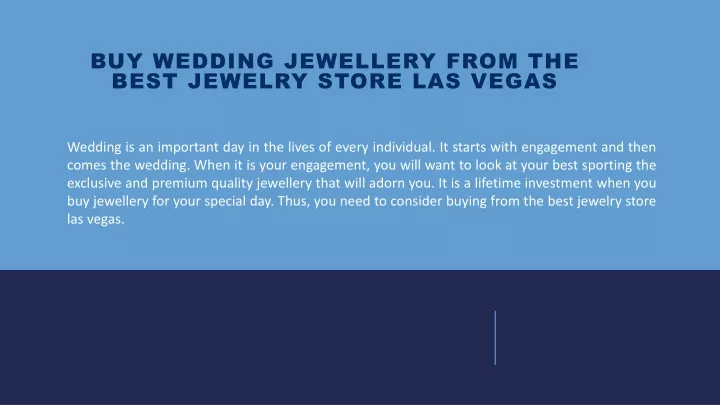 buy wedding jewellery from the best jewelry store las vegas