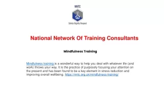 national network of training consultants