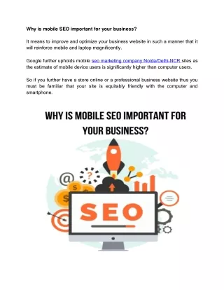 Why is mobile SEO important for your business