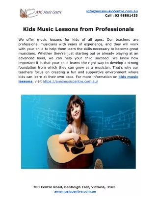 Kids Music Lessons from Professionals
