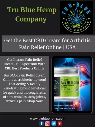 Get Instant Pain Relief Cream-Full Spectrum With CBD Best Products Online