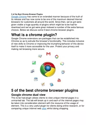 5 of the best chrome browser plugins google