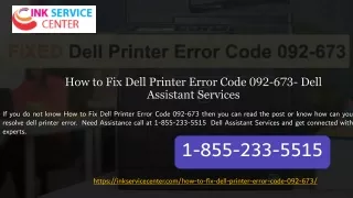 how to fix dell printer error code 092 673 dell assistant services