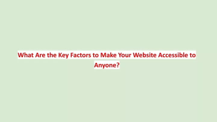 what are the key factors to make your website