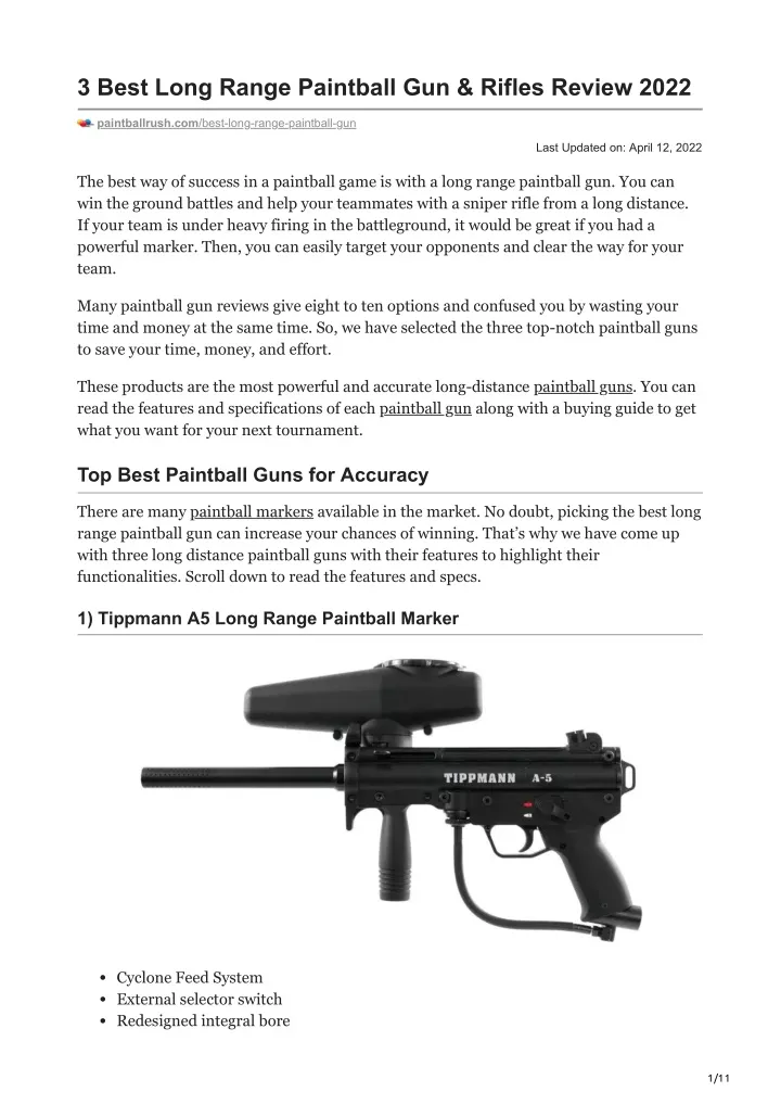 3 best long range paintball gun rifles review 2022