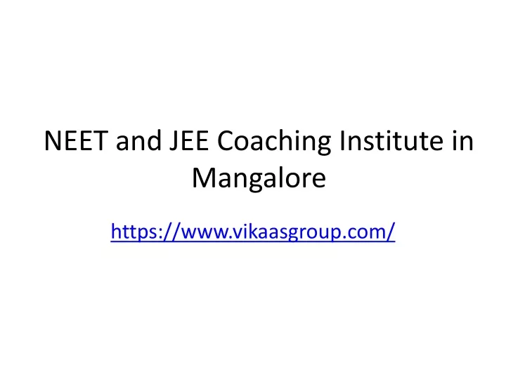 neet and jee coaching institute in mangalore