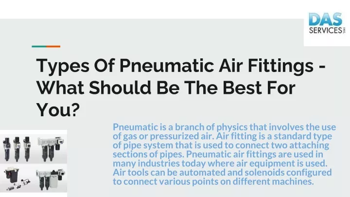 types of pneumatic air fittings what should