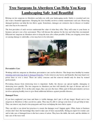 tree surgeons in aberdeen can help you keep