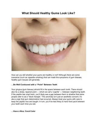 What Should Healthy Gums Look Like