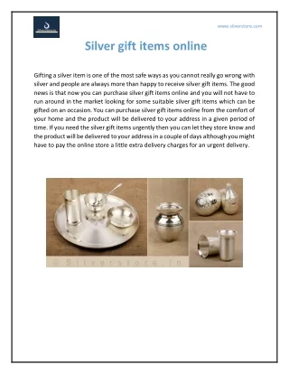 silver gift items online