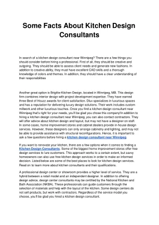 Some Facts About Kitchen Design Consultants.ppt