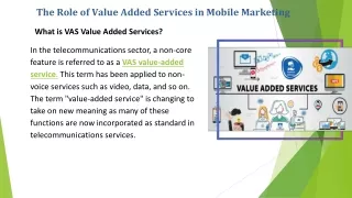 The Role of Value Added Services in Mobile Marketing