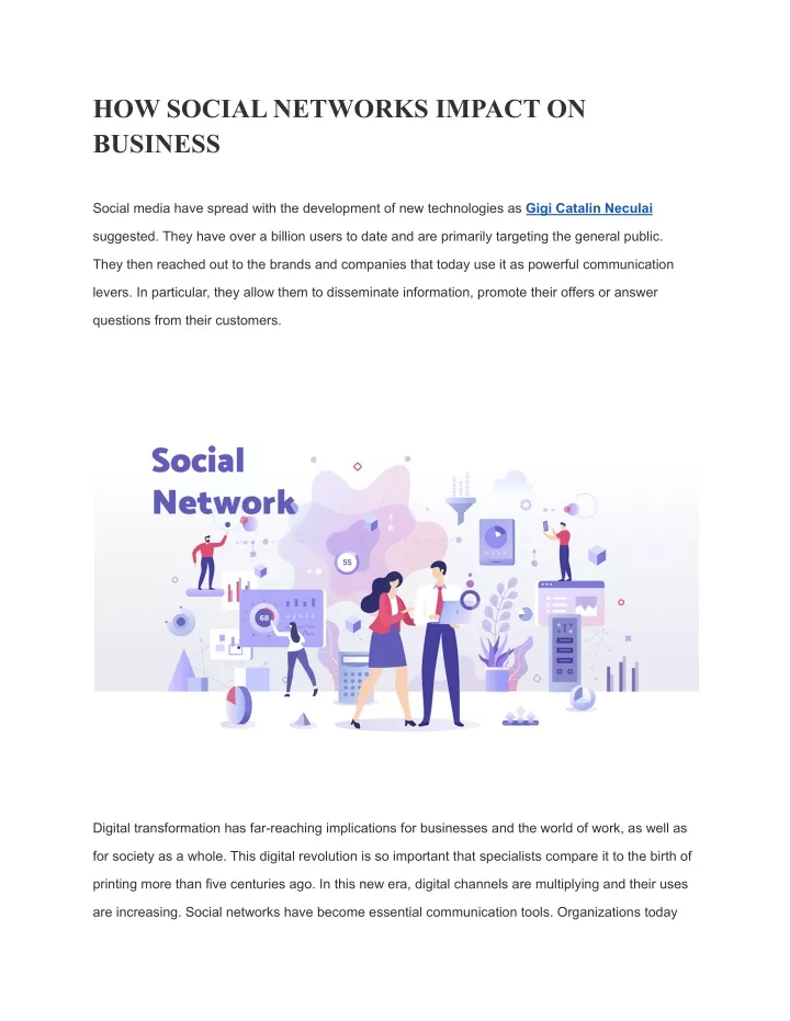 how social networks impact on business