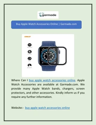 Buy Apple Watch Accessories Online | Garmade.com