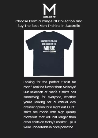 Choose From a Range Of Collection and Buy The Best Men T-shirts in Australia