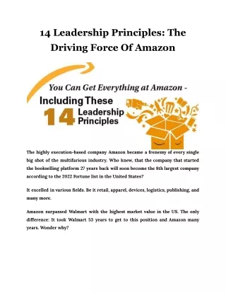 14 leadership principles the driving force