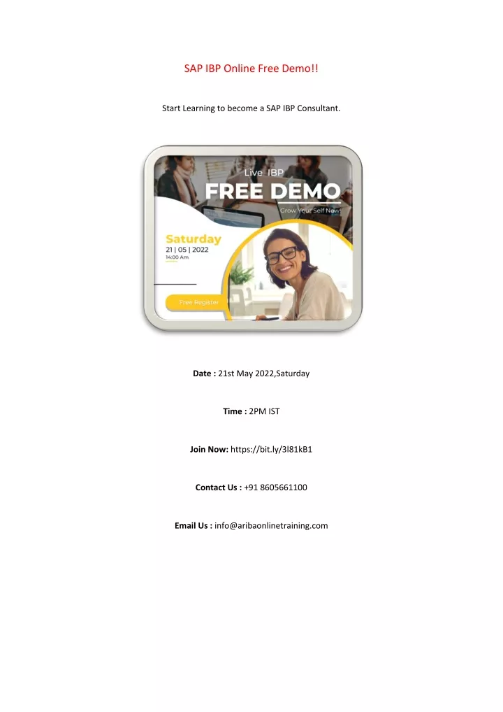 sap ibp online free demo