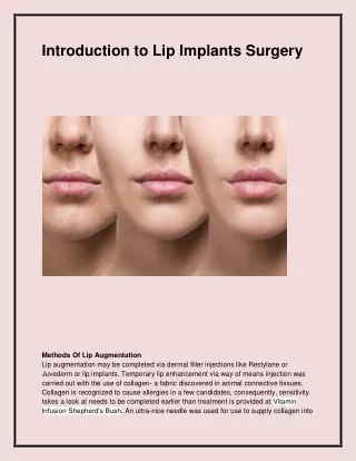 introduction to lip implants surgery