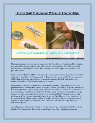 how to quit marijuana when do i need help