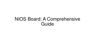 NIOS Board: A Comprehensive Guide