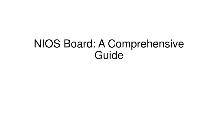 nios board a comprehensive guide