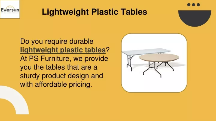 lightweight plastic tables