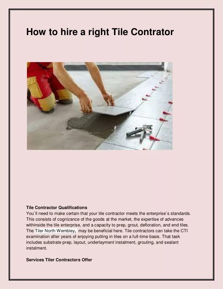 how to hire a right tile contrator