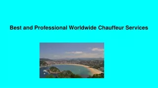 Best and Professional Worldwide Chauffeur Services