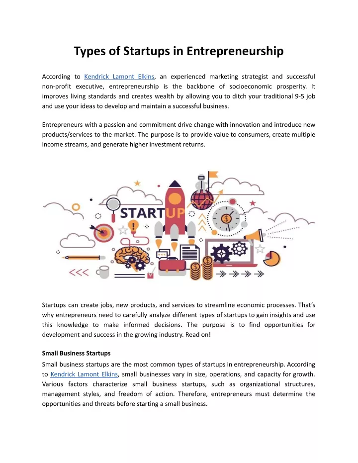 types of startups in entrepreneurship