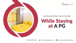 Top Personal Safety Tips to Consider While Staying at A PG
