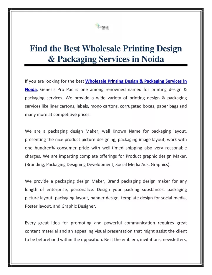 find the best wholesale printing design packaging