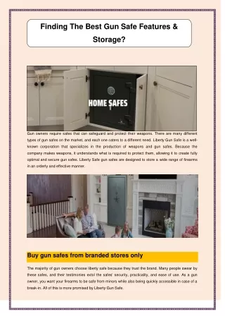 finding the best gun safe features