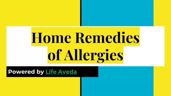 home remedies of allergies