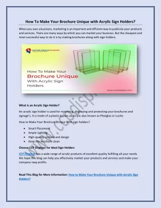 how to make your brochure unique with acrylic