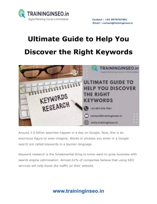 contact 91 9979767991 email contact@traininginseo