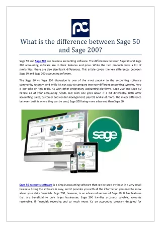 What is the difference between Sage 50 and Sage 200