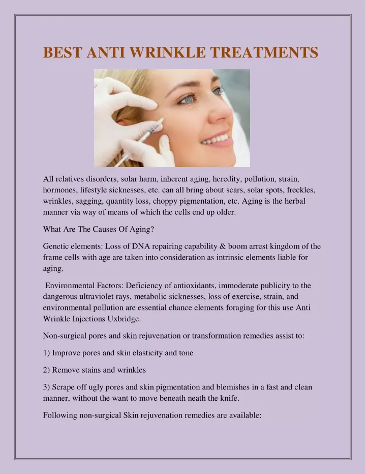 best anti wrinkle treatments