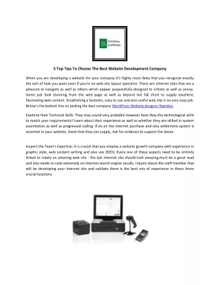 Best Web Design Company Namibia - Systems Supplies