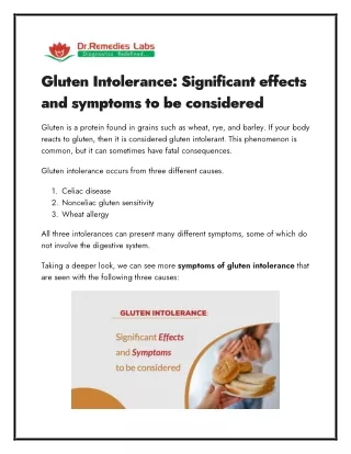 gluten intolerance significant effects