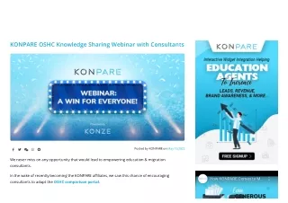 KONPARE OSHC Knowledge Sharing Webinar with Consultants