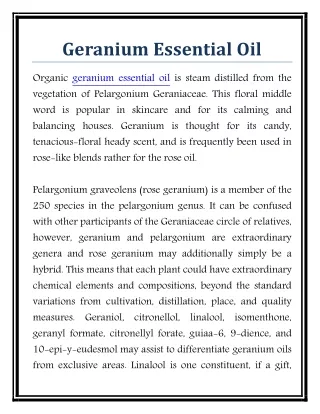 geranium essential oil